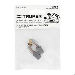 Bolsa con 2 carbones repuesto p/CEPEL-3-1/4A3 y 1/4A2,TRUPER