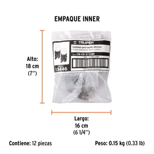 Bolsa con 2 carbones de repuesto para CEPEL-3-1/4N, TRUPER