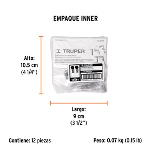 Bolsa con 2 carbones p/rotomartillos y taladro Grupo3,TRUPER