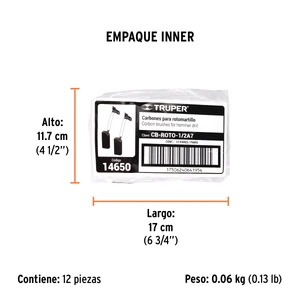 Bolsa con 2 carbones de repuesto para ROTO-1/2A7, TRUPER