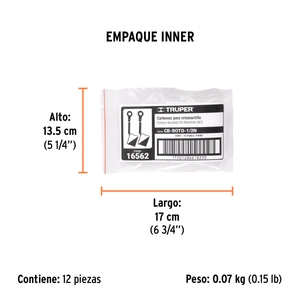 Bolsa con 2 carbones de repuesto para ROTO-1/2N, TRUPER
