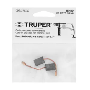 Bolsa con 2 carbones de repuesto para ROTO-1/2N8, TRUPER
