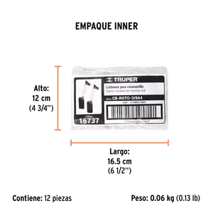 Bolsa con 2 carbones de repuesto para ROTO-3/8A4, TRUPER