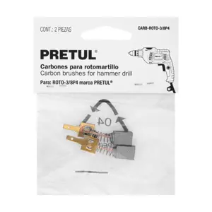 Bolsa con 2 carbones de repuesto para ROTO-3/8P4, PRETUL