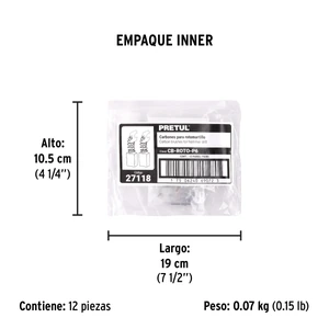 Pretul Bolsa con 2 carbones d/repuesto p/ROTO-1/2P6 y 3/8P6, TRUPER