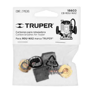 Bolsa con 2 carbones de repuesto para ROU-NX2, TRUPER