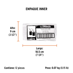 Bolsa con 2 carbones de repuesto para TAL-3/8A2, TRUPER
