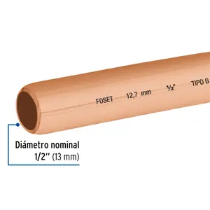 Rollo de 15m de tubo flexible de cobre 1/2
