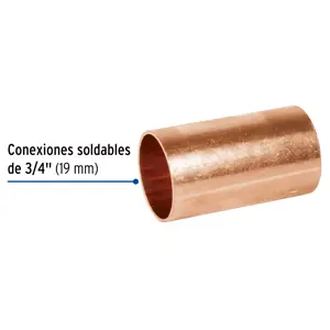 Cople de cobre de 3/4