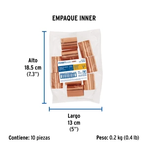 Cople de cobre sin ranura de 1