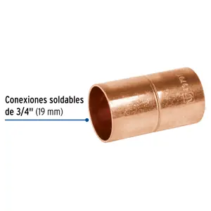Cople de cobre de 3/4