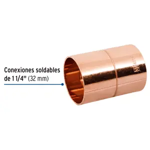 Cople de cobre de 1-1/4