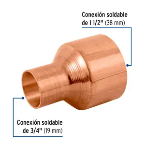 Cople reducción campana cobre 1-1/2