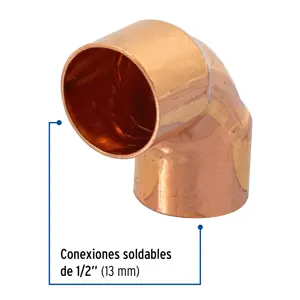 Codo de cobre 90° de 1/2