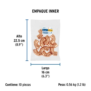 Codo de cobre 90° de 1