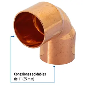 Codo de cobre 90° de 1