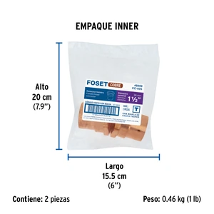 Conector de cobre, rosca interior 1-1/2