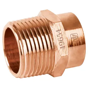 49654 / CC-612 Conector de cobre, rosca exterior 3/4
