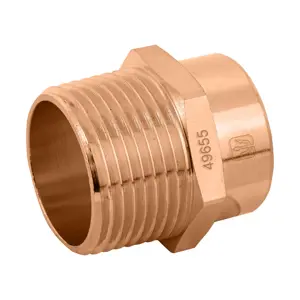 49655 / CC-613 Conector de cobre, rosca exterior 1