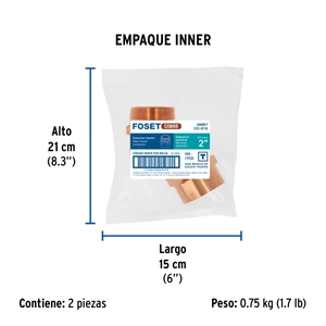 Conector de cobre, rosca exterior 2