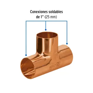 Tee de cobre sencilla de 1