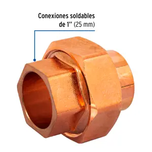 Tuerca unión de latón cobrizado 1