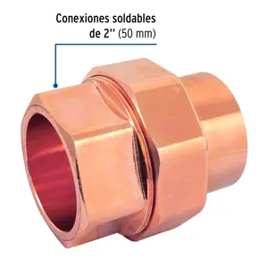 Tuerca unión de latón cobrizado 2