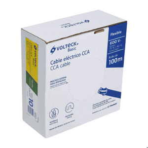 Volteck Rollo de 100 metros de cable THW CCA 10 AWG verde, Basic