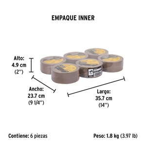 Cinta de empaque 48 mm x 150 m canela, Pretul