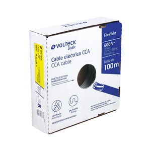 Volteck Rollo de 100 metros de cable THW CCA 8 AWG blanco, Basic