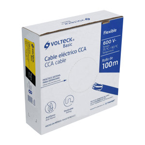 Volteck Rollo de 100 metros de cable THW CCA 8 AWG negro, Basic