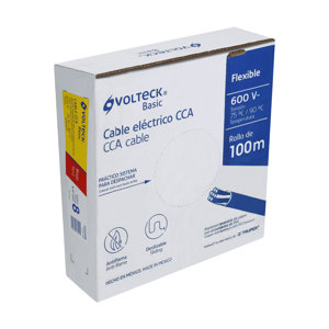 Volteck Rollo de 100 metros de cable THW CCA 8 AWG rojo, Basic
