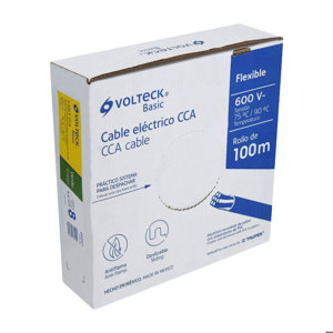 Volteck Rollo de 100 metros de cable THW CCA 8 AWG verde, Basic