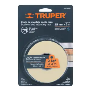 11727 / CDC-2550 Cinta doble cara de 25 mm x 5 m, Truper
