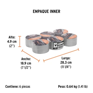 Cinta para ducto 10m x 48mm, espesor 0.19mm, Truper