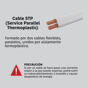 Metro de cordón dúplex 12 AWG, carrete 500 m, Volteck