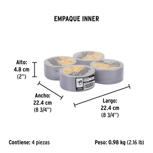 Cinta para ducto 30m x 48mm, espesor 0.16mm, Pretul