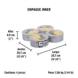Cinta para ducto 50m x 48mm, espesor 0.16mm, Pretul