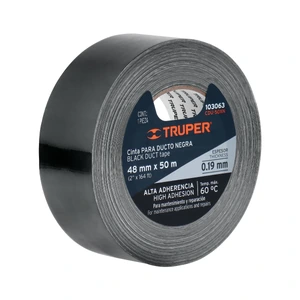 Cinta negra para ducto 50m x 48mm, espesor 0.19mm, Truper
