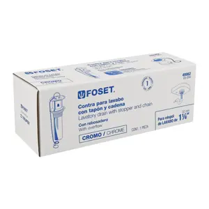 49982 / CE-204 Foset Contra p/lavabo c/rebosadero, tapón y cadena, cromo, 1-1/4