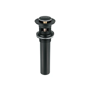 47981 / CE-206M Foset Contra p/lavabo, 1-1/4', con rebosadero, push, latón, negro