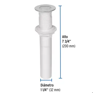 Foset Contra para lavabo c/rebosadero, polipropileno, 1-1/4