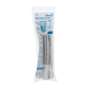 Foset Céspol flexible, polietileno cromo, para lavabo y fregadero