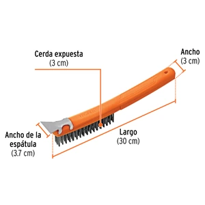 Truper Cepillo de alambre 51 pinceles acero al carbono c/espátula
