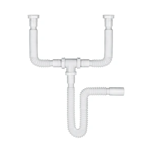 45319 / CED-12 Foset Céspol flexible doble para fregadero, polipropileno, 1-1/2'