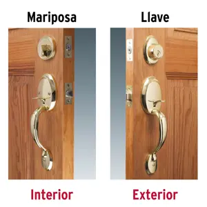 Hermex Doble jaladera, perilla y cerrojo mariposa, brillante, Basic
