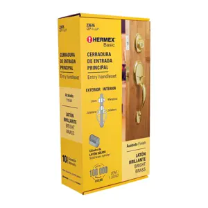 Hermex Doble jaladera, perilla y cerrojo mariposa, brillante, Basic