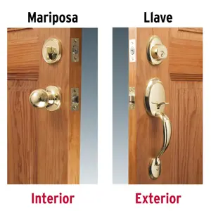 Hermex Jaladera, perilla y cerrojo mariposa, latón brillante, Basic
