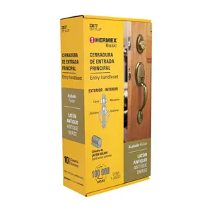 Hermex Doble jaladera, perilla y cerrojo mariposa, antiguo, Basic