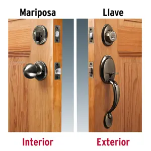Hermex Jaladera, perilla y cerrojo llave-mariposa, latón antiguo